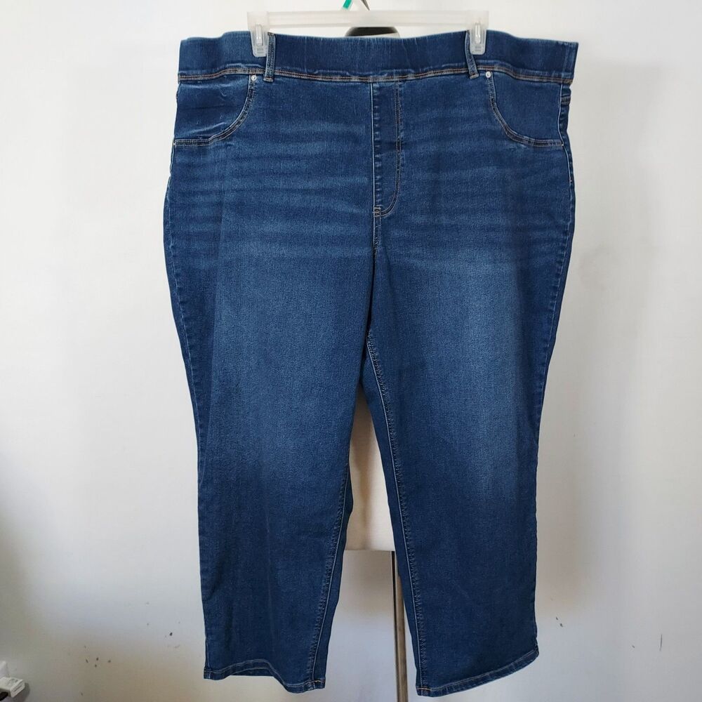 Terra & Sky Women's Plus Size 4X Blue Jean Denim Jegging Pull On Stretch - Picture 2 of 13